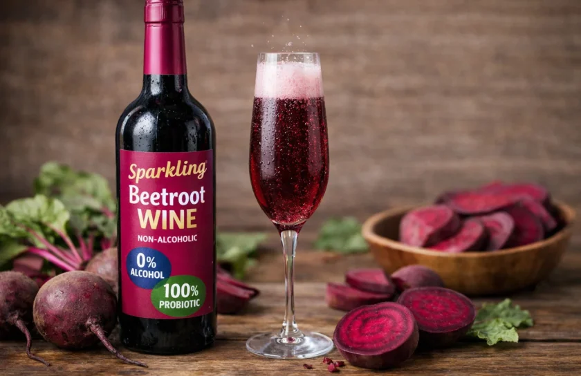 musujące bezalkoholowe wino buraczane