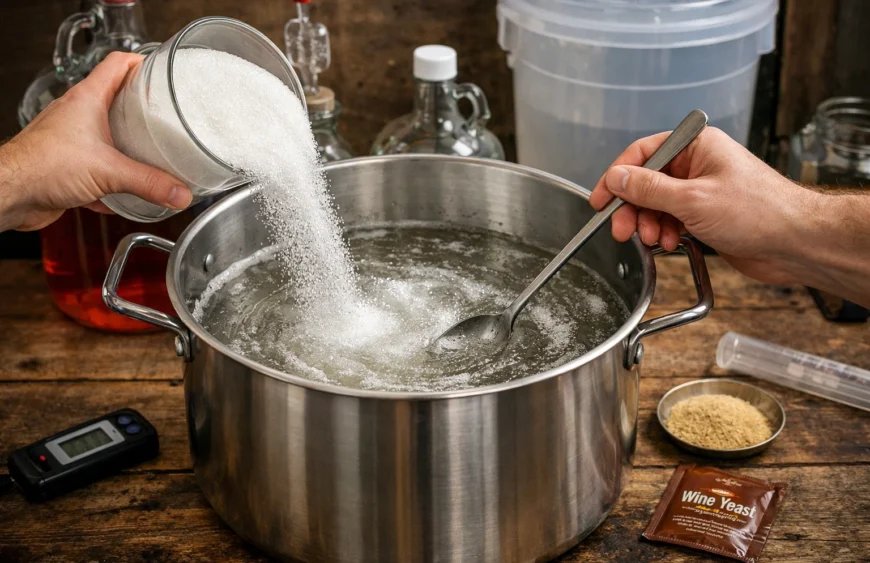 Rozpuszczanie cukrów przed zadaniem do nastawu fermentacyjnego