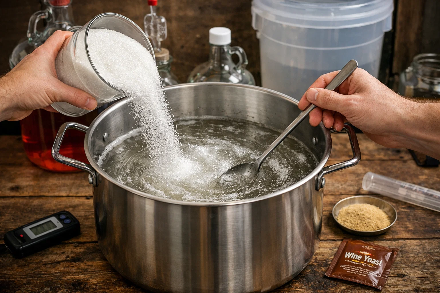 Rozpuszczanie cukrów przed zadaniem do nastawu fermentacyjnego