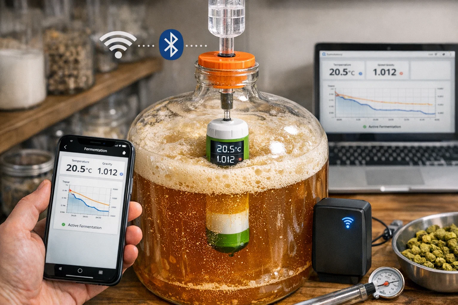 Zastosowanie Smart hydrometru + termometru Wi-Fi/Bluetooth w fermentacji