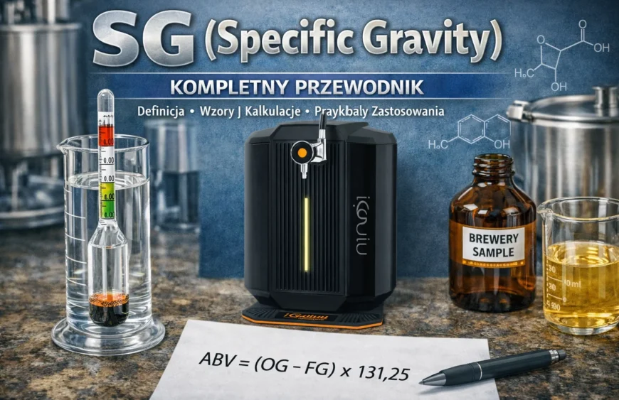 SG (Specific Gravity) – kompletny przewodnik Czym jest, jak czytać OG/FG, jak liczyć ABV i dlaczego to najważniejsze narzędzie kontroli procesu
