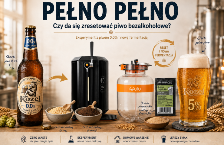 Pełno Pełno – czy można „zresetować” piwo bezalkoholowe i ponownie zrobić z niego piwo alkoholowe? Czy gotowe piwo bezalkoholowe można ponownie poddać fermentacji?