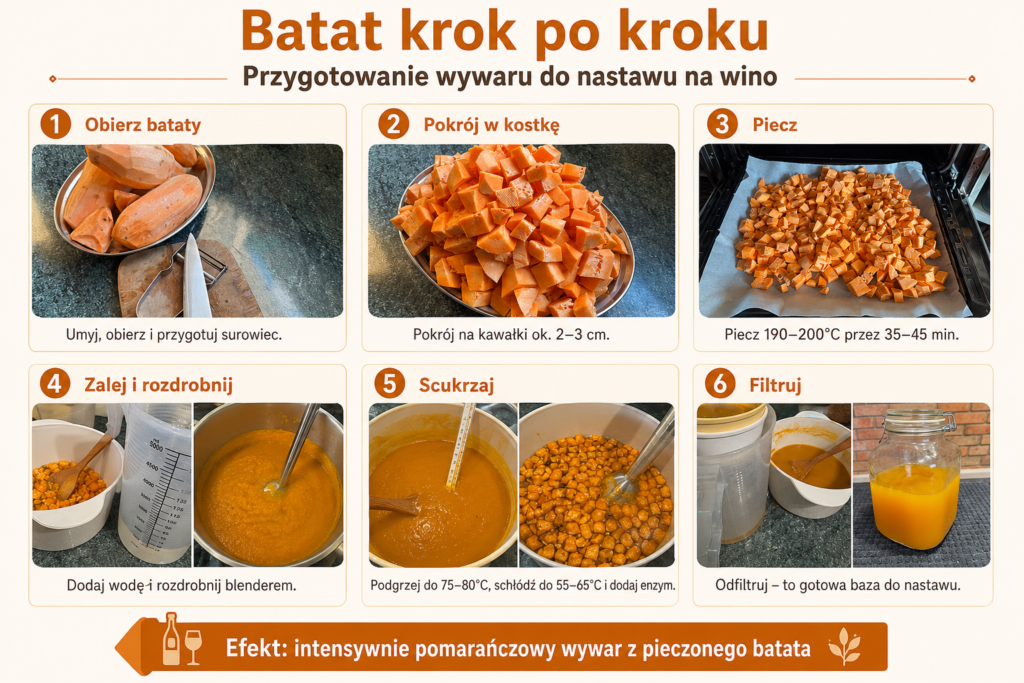 Wino z batata w iGulu – pomarańczowe, kremowe i zupełnie nieoczywiste. Procedura przygotowania nastawu z batata.